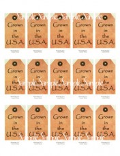 T33 - "Grown in the USA" Hang Tags